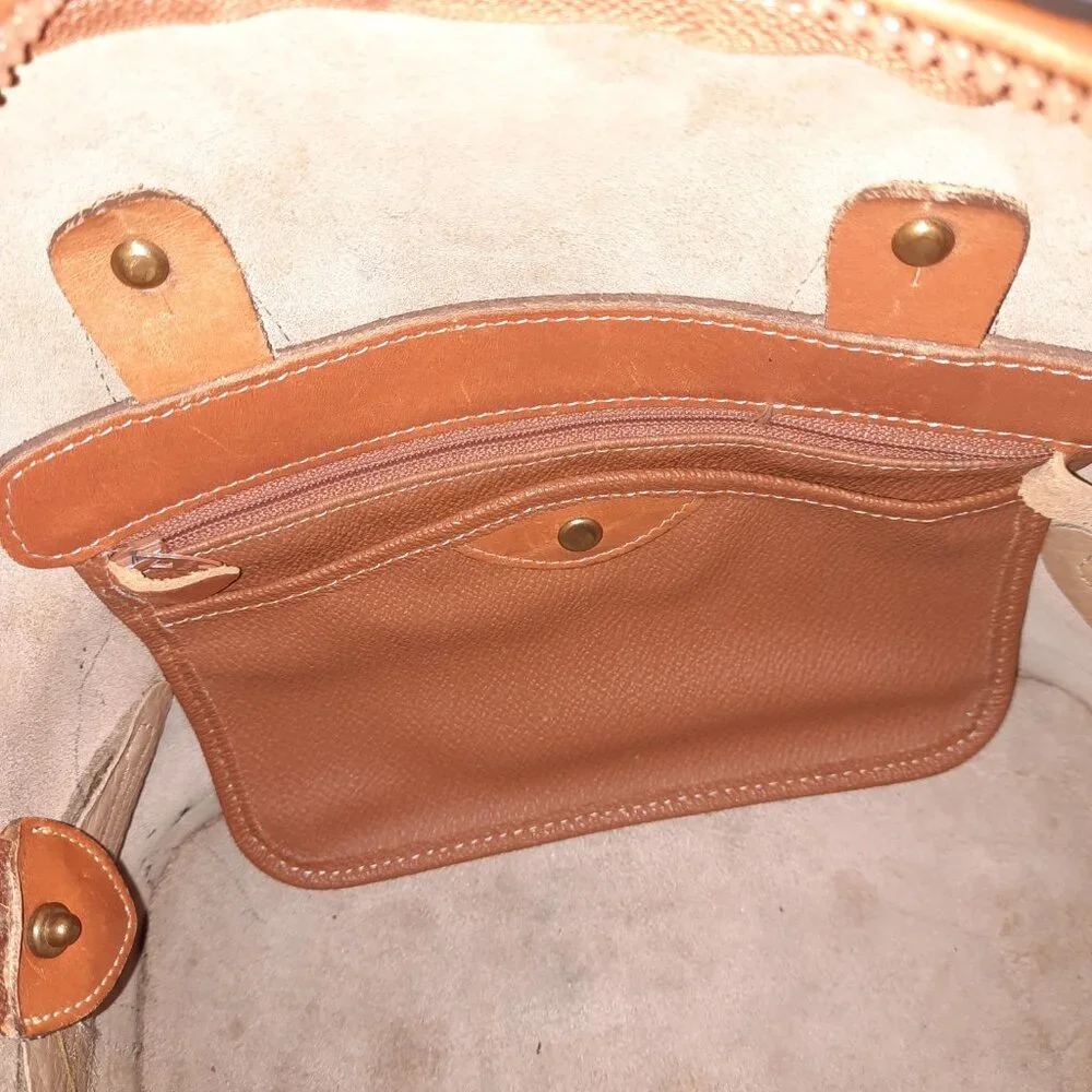 Vintage Dooney & Bourke Norfolk Hand Painted Violet Purple Satchel - Picture 13 of 15